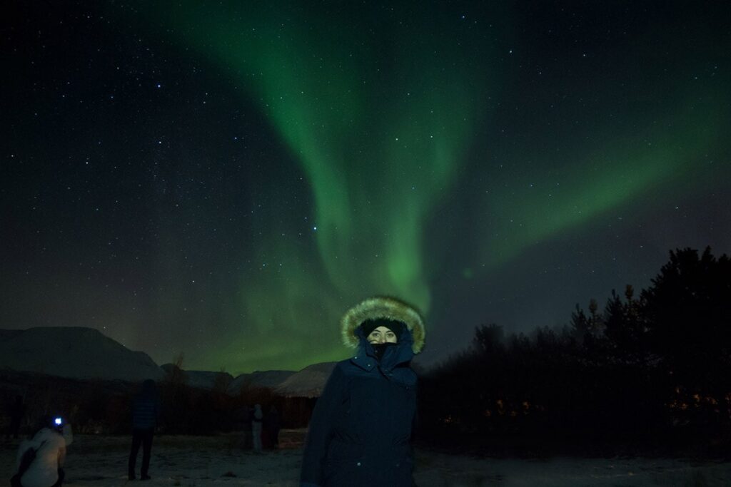 adolfina-aurora-boreal Adolfina con las auroras boreales